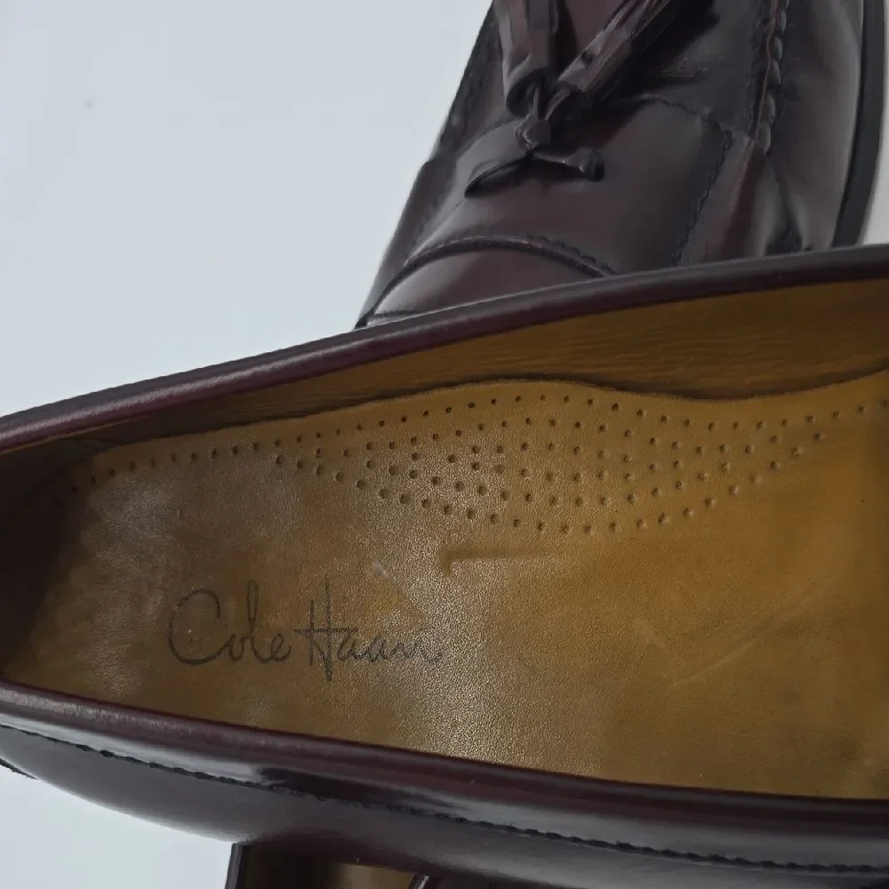 Cole Haan Men's Tassel Loafers in Burgundy Leather